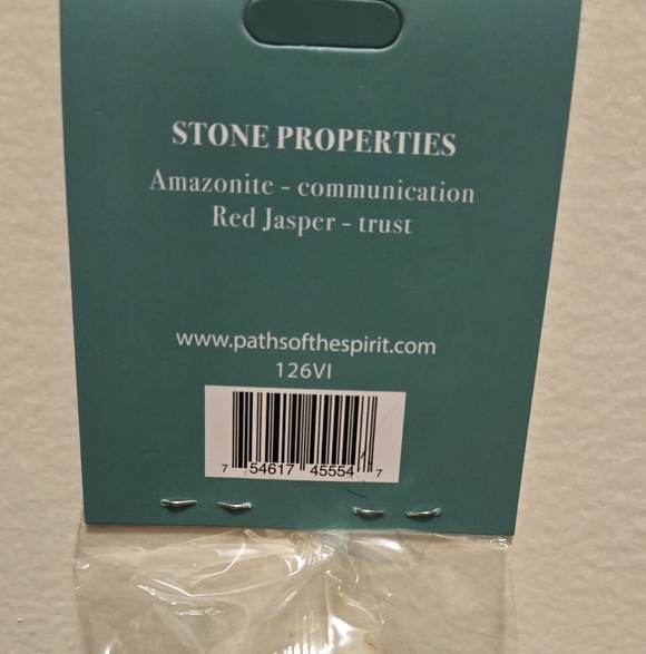 Virgo Zodiac Amazonite and Red Jasper Stone Set - Picture 2 of 2